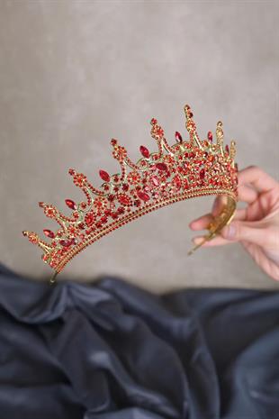 Red Gold Ground Leonis Princess Model Bridal Henna Crown