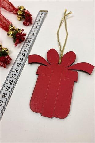 Kırmızı Hediye Paketi Yılbaşı Ağaç Süsü(5Adet)