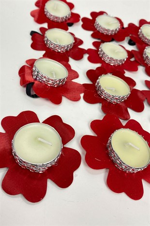 Red Gift Henna Hand Candle 12 pcs
