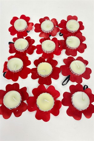 Red Gift Henna Hand Candle 12 pcs