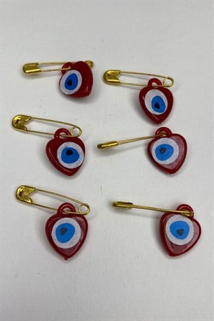 Kırmızı İğneli Nazar Boncuğu 25 Adet