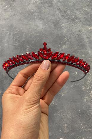Red Thin Shuttle Stone Bridal Henna Crown
