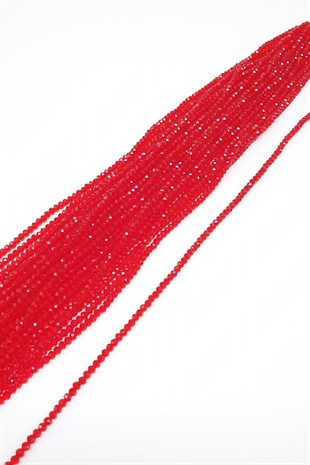 Şeffaf Kırmızı Kristal Boncuk 4 Mm