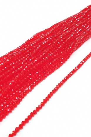 Şeffaf Kırmızı Kristal Boncuk 4 Mm