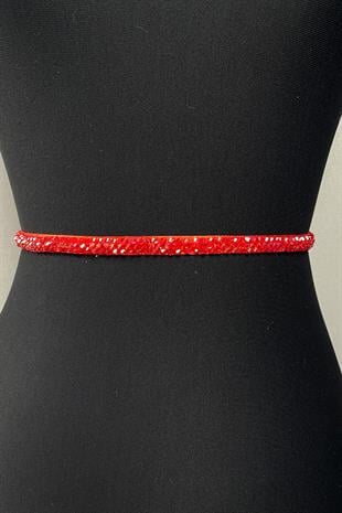 الكريستال الأحمر مطرز مساء اللباس حزام ملحق