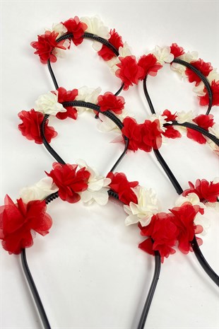 Red Laser Flower Bridesmaid Tiara and Gift Child Tiara 6 pcs
