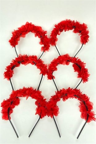 Red Laser Flower Bridesmaid Tiara and Gift Child Tiara 6 pcs