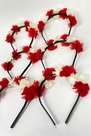 Red Laser Flower Bridesmaid Tiara and Gift Child Tiara 6 pcs