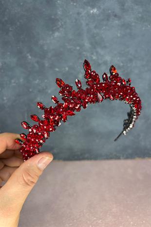 Red Lycian Beaded Bridal Henna Crown