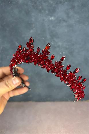 Red Lycian Beaded Bridal Henna Crown