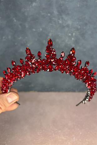 Red Lycian Beaded Bridal Henna Crown