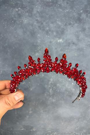 Red Lycian Beaded Bridal Henna Crown