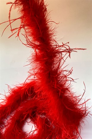 Red Malibu Ostrich Feather