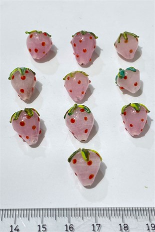 Red Murano Handmade Glass Beads Strawberry 1 Piece