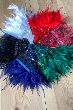 Red Authentic Bead Embroidered Hairy Bridal Halay Handkerchief 1 Piece