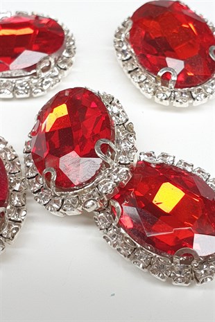 Kırmızı Oval Kasalı Dikme Taş