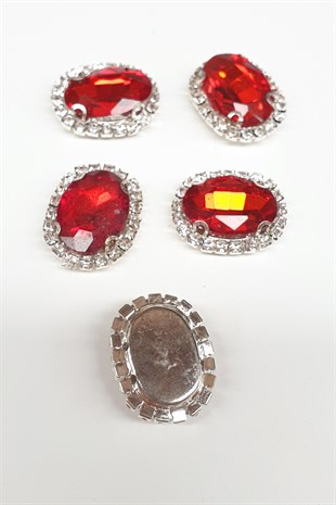 Kırmızı Oval Kasalı Dikme Taş