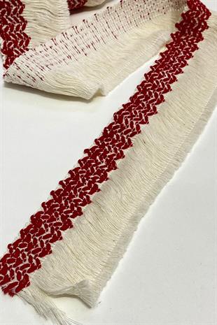 Kırmızı Pamuk Püskül Saçak