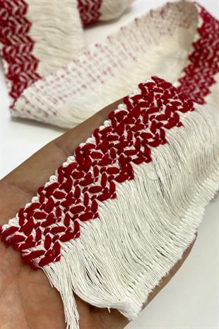 Kırmızı Pamuk Püskül Saçak