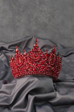 Red Paris High Dense Beaded Bridal Henna Tiara