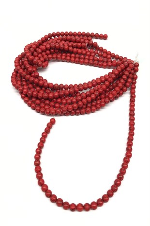 Red Color Glass Stone Beads 8 mm