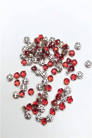 Kırmızı Renk Küçük Kasalı Dikme Taş 25 adet