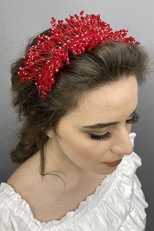 Red Sirius Crystal Stone Henna and Bridal Crown