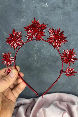 Red Star Stone Bridal Henna Crown and Bridal Hair Accessory