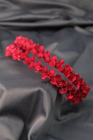 Red Water Enamel Beaded Bridal Henna Crown