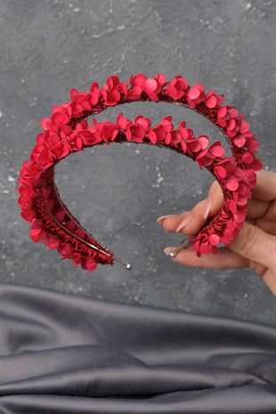 Red Water Enamel Beaded Bridal Henna Crown
