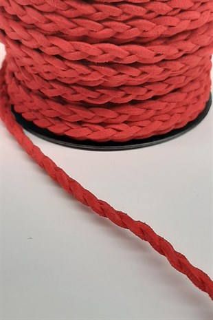 Kırmızı Süet Örgü İp