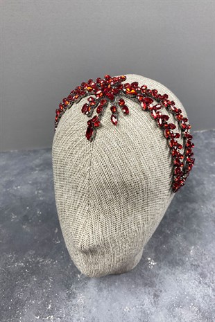 Kırmızı Sultan Alınlık Gelin Kına Tacı Saç Aksesuarı