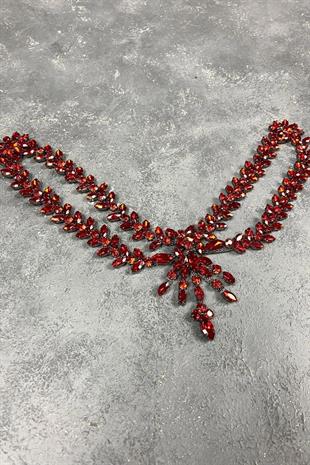 Kırmızı Sultan Alınlık Gelin Kına Tacı Saç Aksesuarı