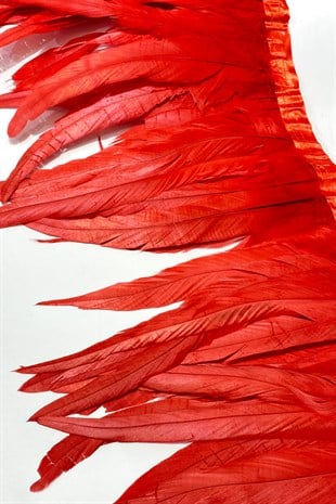 Kırmızı Uzun Şandel Tüyü 1 mt