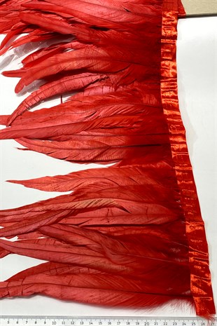Kırmızı Uzun Şandel Tüyü 1 mt