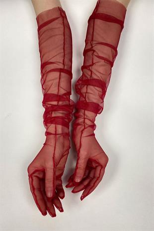 الجملة قفازات الزفاف الأحمر طويل أنيق تول قفازات الزفاف / الزفاف / قفازات الحزب