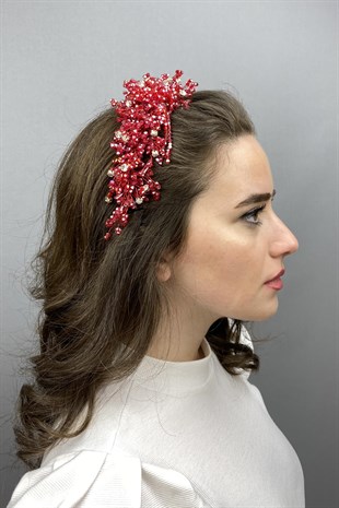 Red Zosma Crystal Stone Henna and Bridal Crown