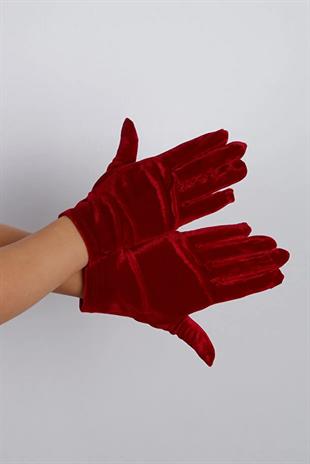 Kısa Kadife Abiye Eldiven 21 Cm Parti Balo Kostüm Aksesuarı