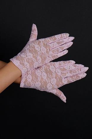 Kısa Zarif Dantel Gelin Eldiveni Nikah Abiye Parti Aksesuarı