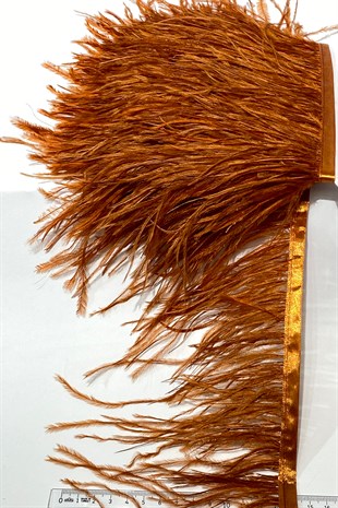 Red Brown Ostrich Feather 1 mt