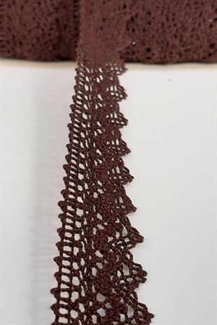 Kızıl Kahve Kopanaki Koton Dantel 2,5cm