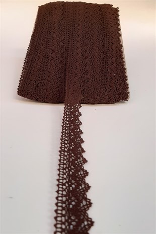 Kızıl Kahve Kopanaki Koton Dantel 2,5cm