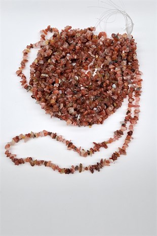 Red Brown Pebble Stone Beads