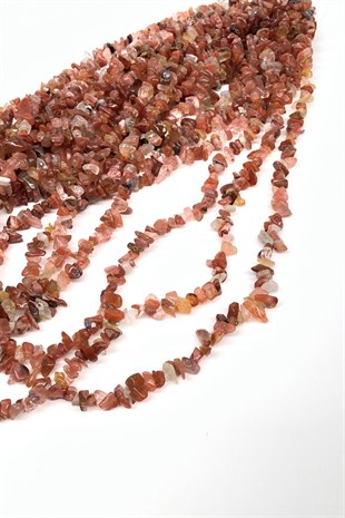 Red Brown Pebble Stone Beads