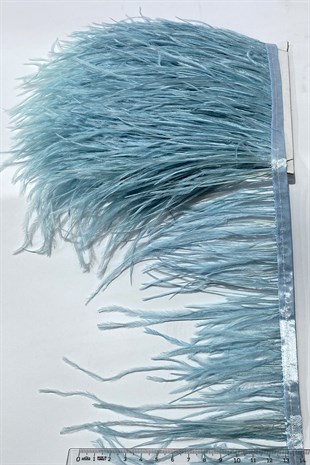 Dark Baby Blue Ostrich Feather 1 mt