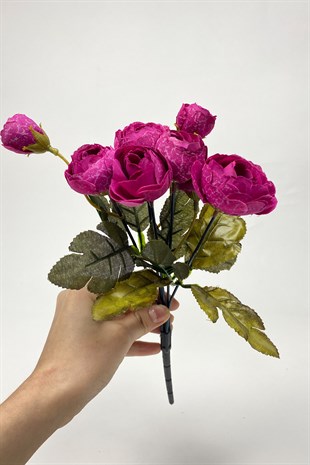 Koyu Fuşya Şakayık Eren Gül Yapay Çiçek 1 Demet