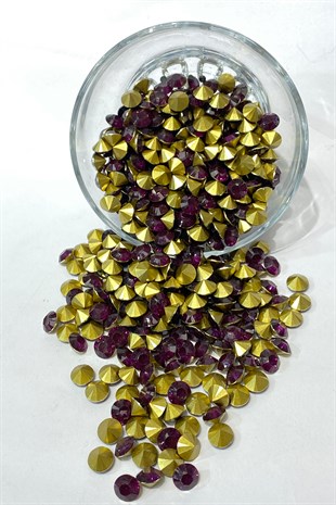 Dark Fuchsia Slotted Adhesive Stone 50 pcs