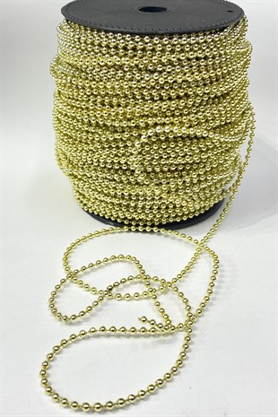 Koyu Gold Plastik Şerit Yuvarlak İnci 4 mm 10 mt