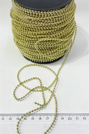 Koyu Gold Plastik Şerit Yuvarlak İnci 4 mm 10 mt