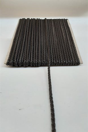 Koyu Kahve Örgülü Deri Şerit 0,5 Cm